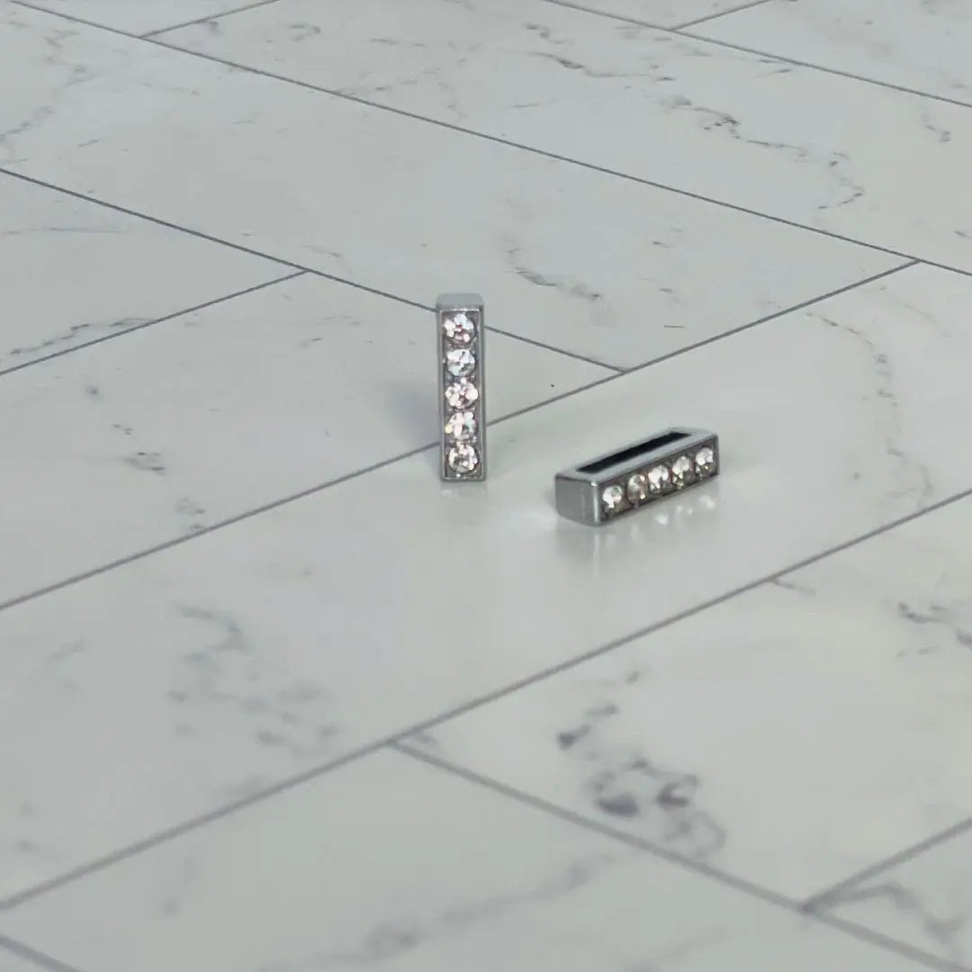 Pavé Letters -Silver Charms