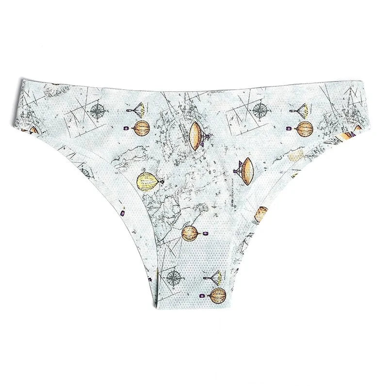Print Mesh Seamless Thongs