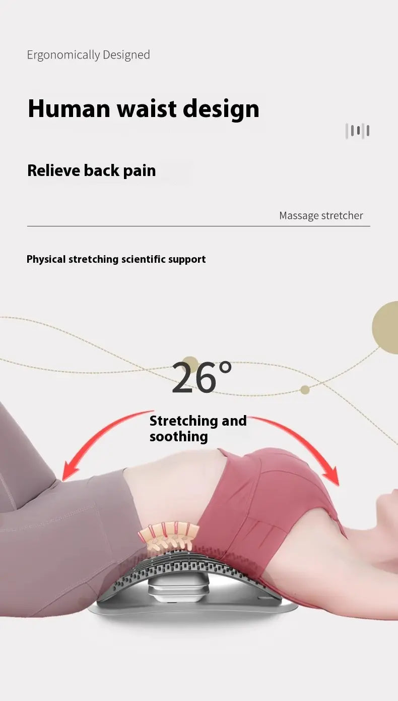 Adjustable Back Stretcher & Massager for Pain Relief