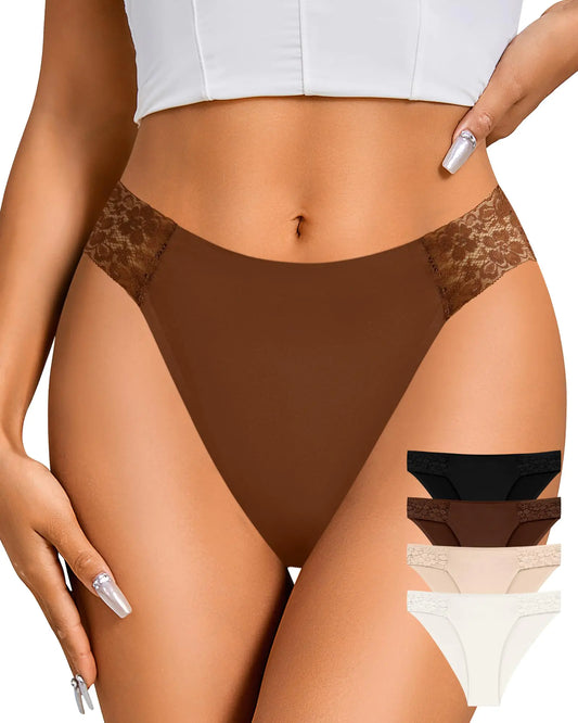 Seamless Lace High-Waisted Panties