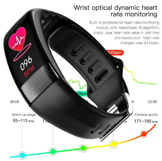 Smart Health Bracelet w/ECG, Heart Rate, and Sleep Monitoring